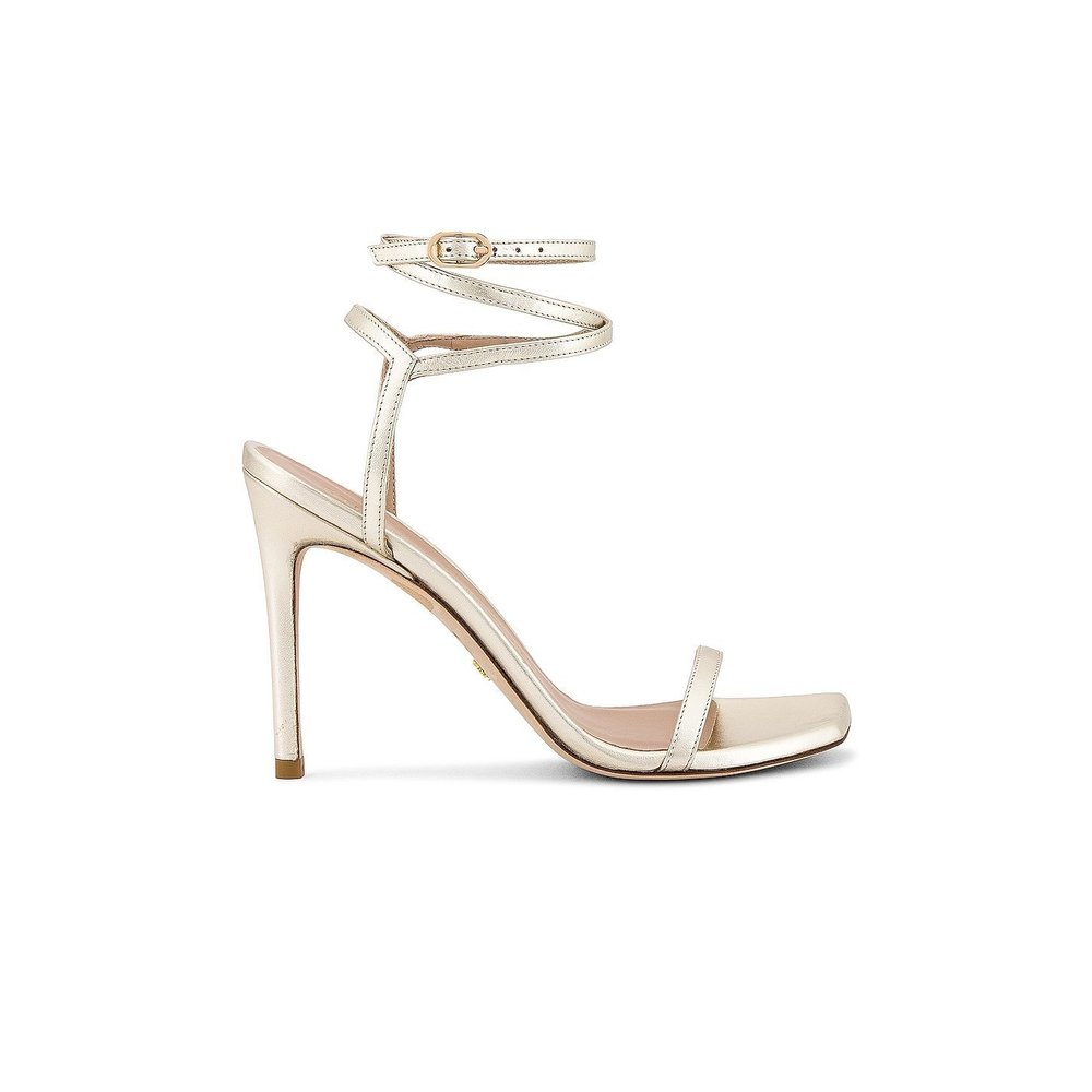 Like new Stuart Weitzman x REVOLVE Barelynudist 100 Sandal in Light Gold heel
